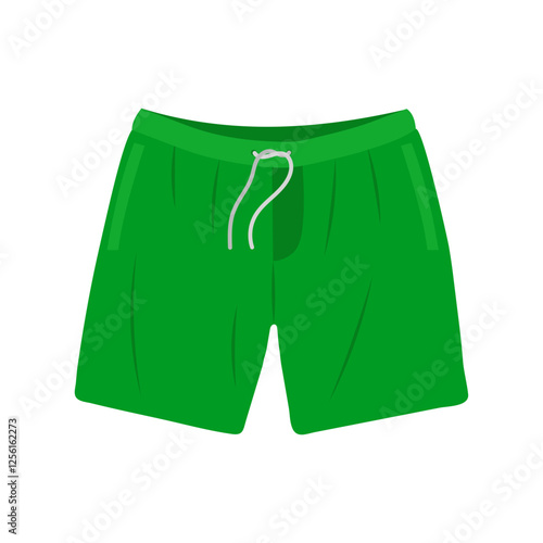 Swim Trunks, Summer Flat Vector Illustration. Isolated