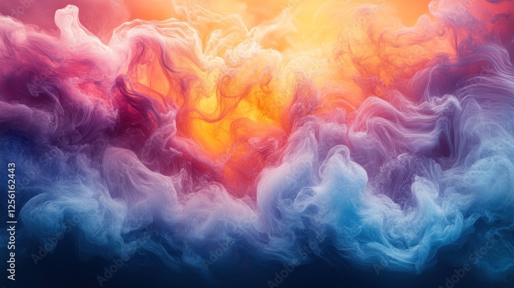 Abstract colorful smoke swirls with vibrant hues and textures, creating a dreamy, ethereal atmosphere. Abstract colorful smoke swirls with vibrant hues and textures, creating a dreamy, ethereal atmosphere.