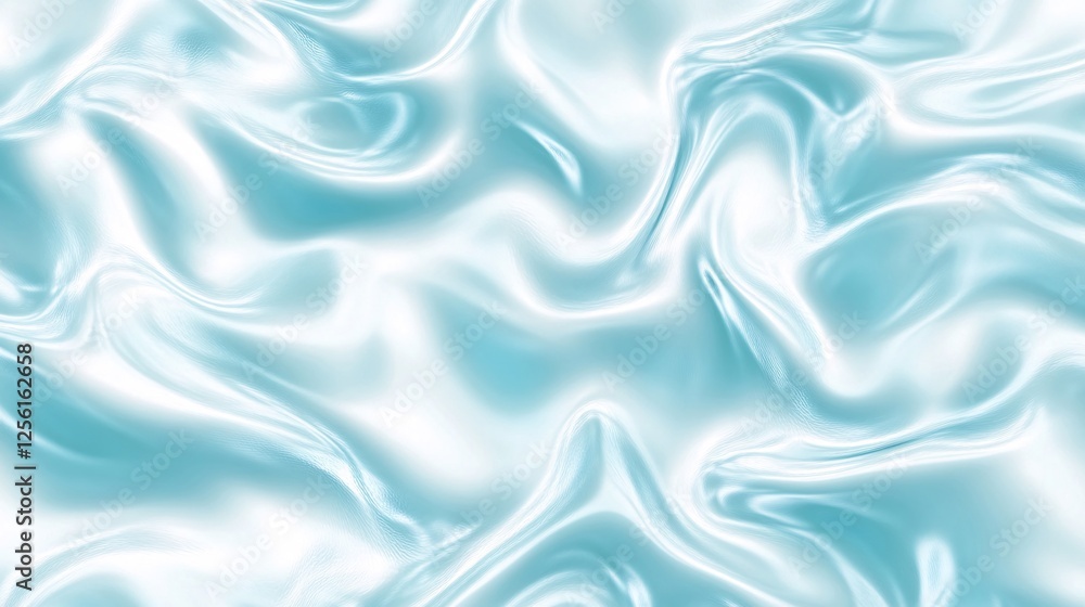 Smooth light blue satin fabric displaying gentle waves and sheen. Smooth light blue satin fabric displaying gentle waves and sheen.