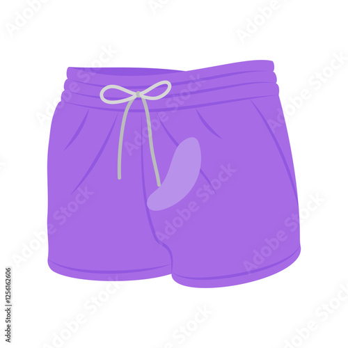 Cotton Short, Summer Flat Vector Illustration. Isolated