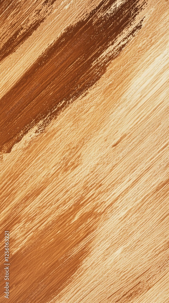 Naklejka premium Abstract painting in warm golden brown tones, creating a dynamic and textured background.