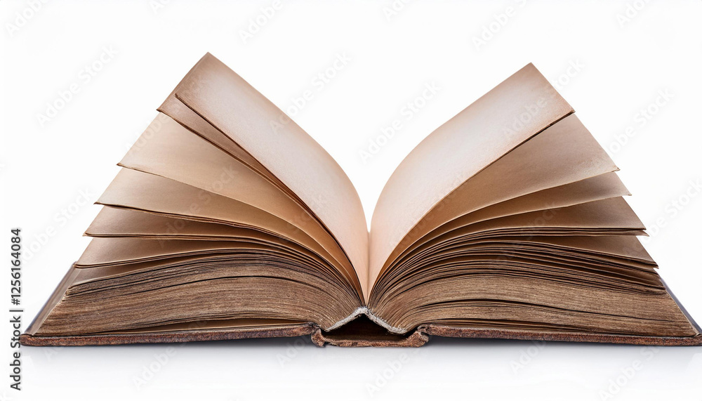 open old blank book with clipping path open old blank book with clipping path