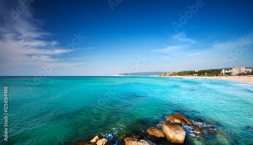 blaues meer bei albena seaside in bulgarien photo