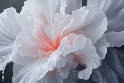 Surreal transformation of a snowflake into a blooming flower in soft hues. Generative AI