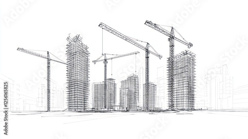 Architectural Blueprint of Construction Site (10) photo