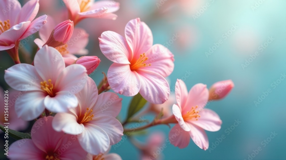 Delicate Pink Blossoms in Soft Focus, a Gentle Springtime Scene of Natural Beauty Delicate Pink Blossoms in Soft Focus, a Gentle Springtime Scene of Natural Beauty