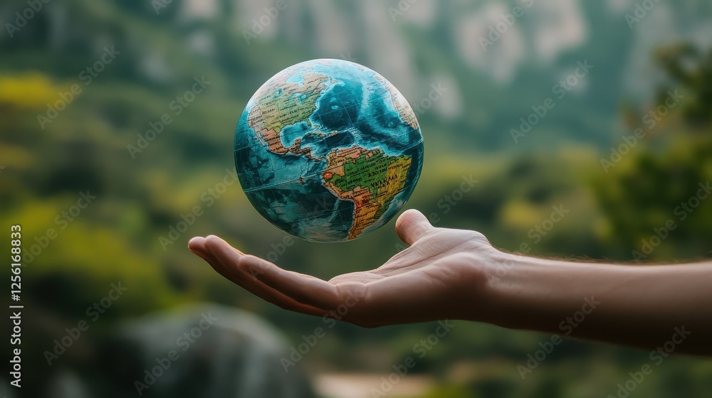 A hand reaching out to touch a floating digital globe, symbolizing the accessibility of global information through the internet. A hand reaching out to touch a floating digital globe, symbolizing the accessibility of global information through the internet.