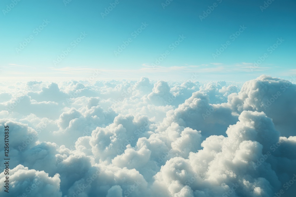 Fototapeta premium Vast clouds under a clear blue sky at midday