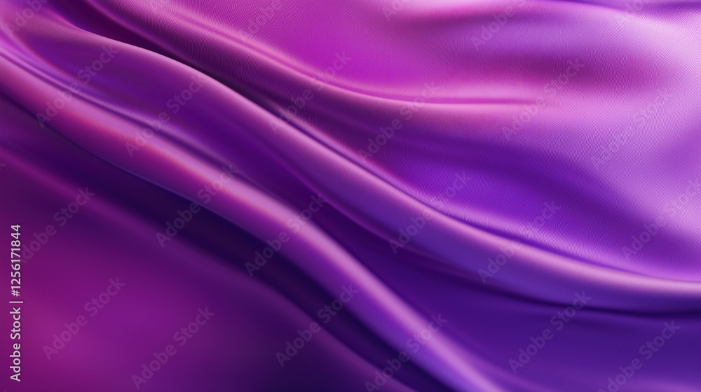 Obraz premium Purple Silk Drape: Luxurious folds of deep purple silk create a captivating abstract image, showcasing the rich texture and subtle color gradients of the fabric.