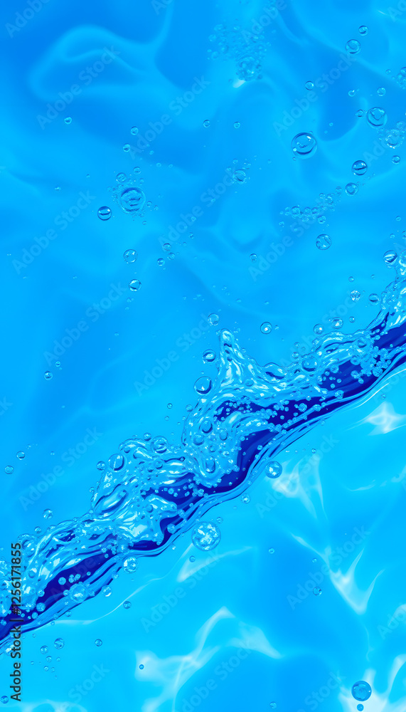 Blue water wave with bubbles close-up background texture. Big size large photo, detailed. with white shades Blue water wave with bubbles close-up background texture. Big size large photo, detailed. with white shades