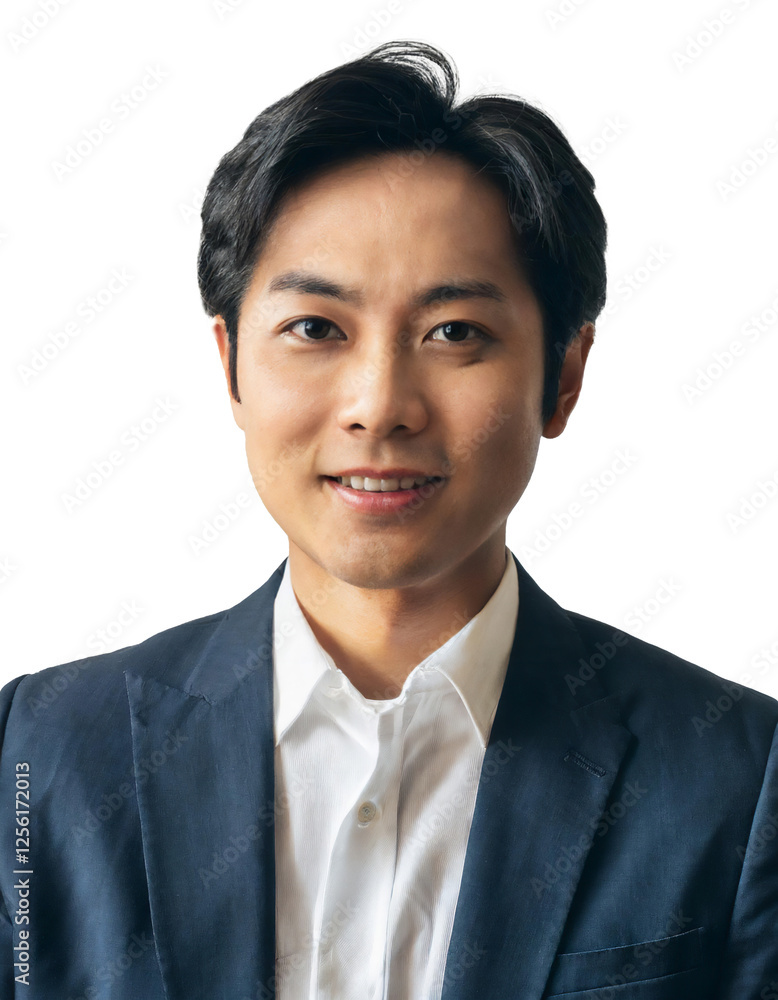 Portrait of only one Man. White Background. Portrait of only one Man. White Background.