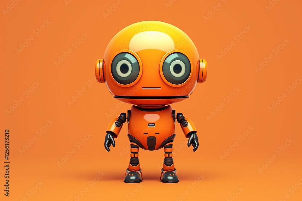 Orange cute robot Orange cute robot