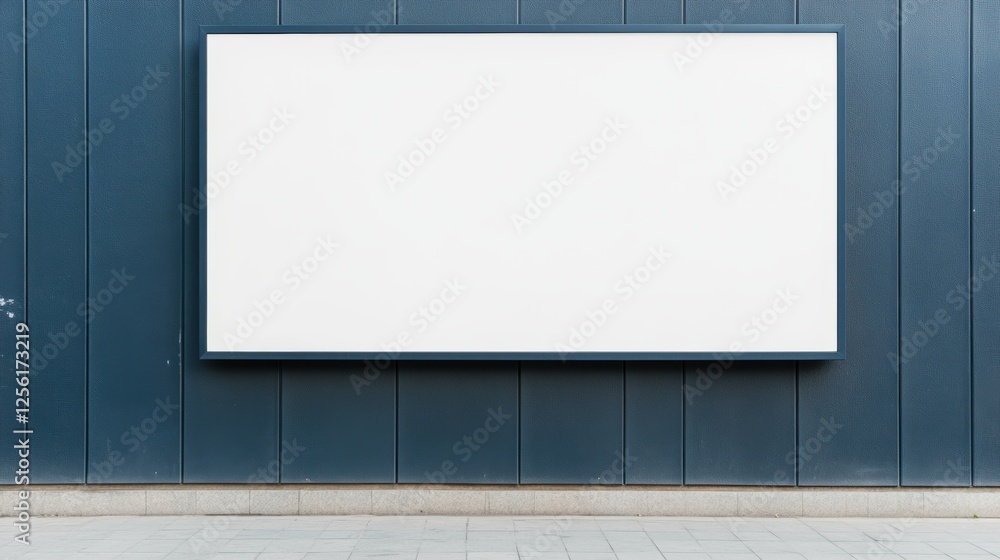 Empty Billboard on a Modern Building Wall in Urban Environment Empty Billboard on a Modern Building Wall in Urban Environment