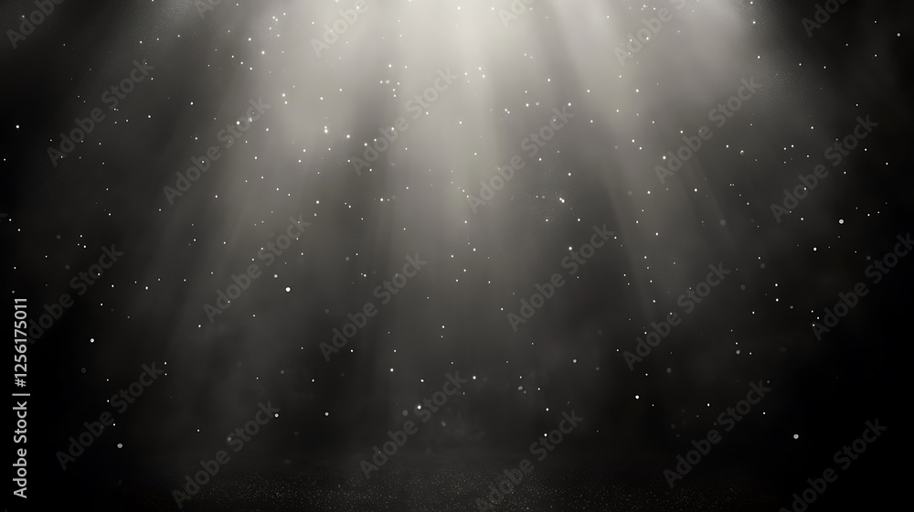Obraz premium Light rays, dark background, particles, stage, presentation