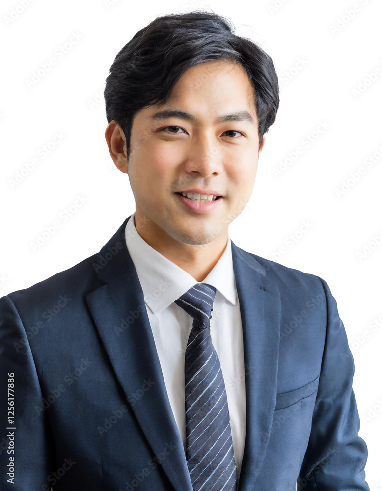 Portrait of only one Man. White Background. Portrait of only one Man. White Background.