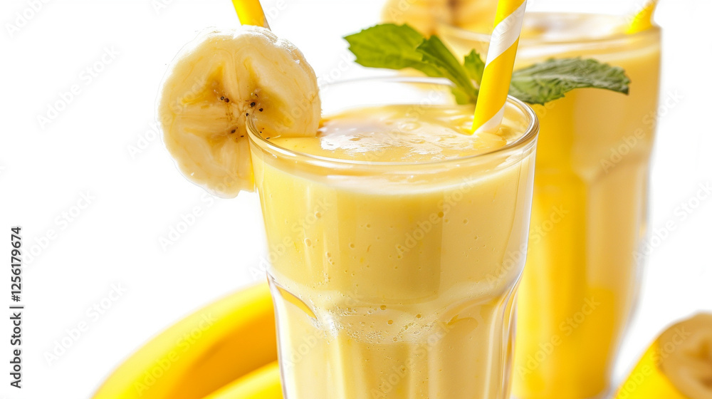 banana smoothie isolated on white on an isolated white background, object focused, png, stock image, hd quality banana smoothie isolated on white on an isolated white background, object focused, png, stock image, hd quality