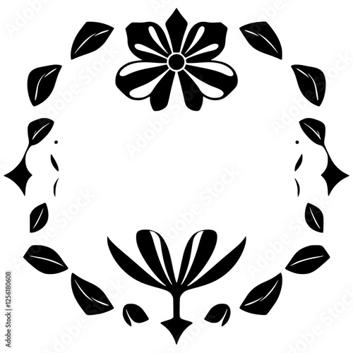 Floral pattern composed of stylized leaves and flowers.