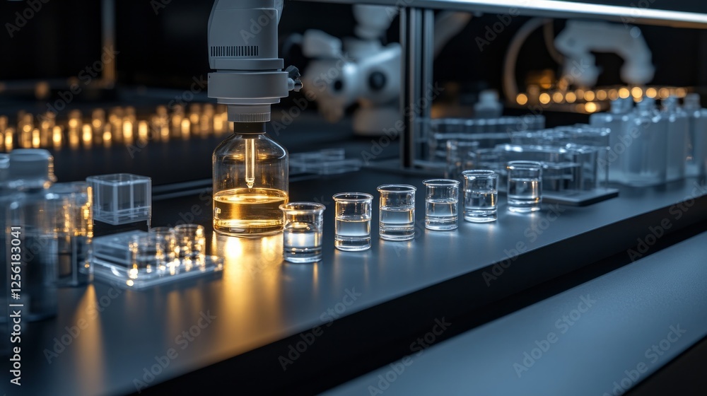 AI-driven laboratory innovates drug discovery with precision robotic arms. Generative AI AI-driven laboratory innovates drug discovery with precision robotic arms. Generative AI