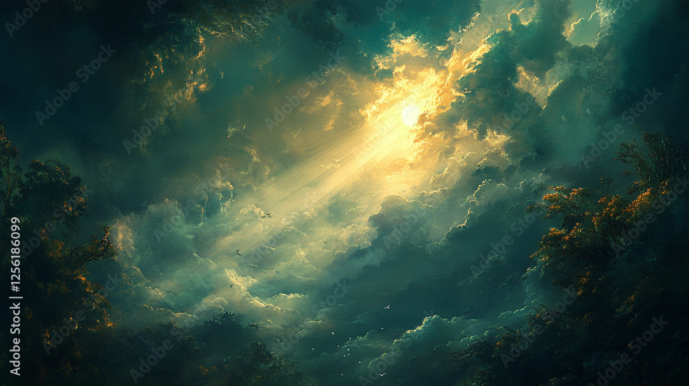 Fototapeta premium sun rays and clouds