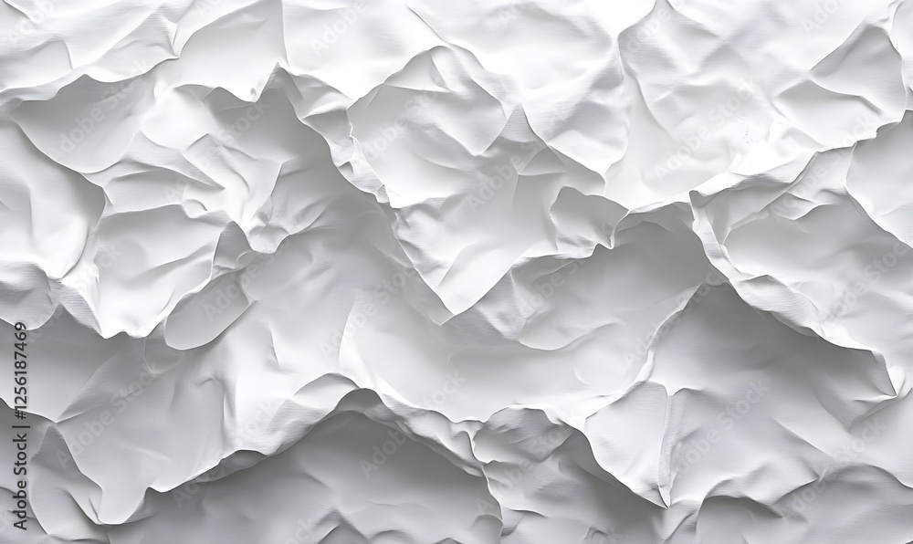 Abstract white crumpled fabric texture, creating a modern and elegant minimalist background with folds and shadows Abstract white crumpled fabric texture, creating a modern and elegant minimalist background with folds and shadows
