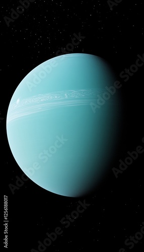 Captivating close up illustration of uranus showcasing its stunning atmosphere and rings in space photo