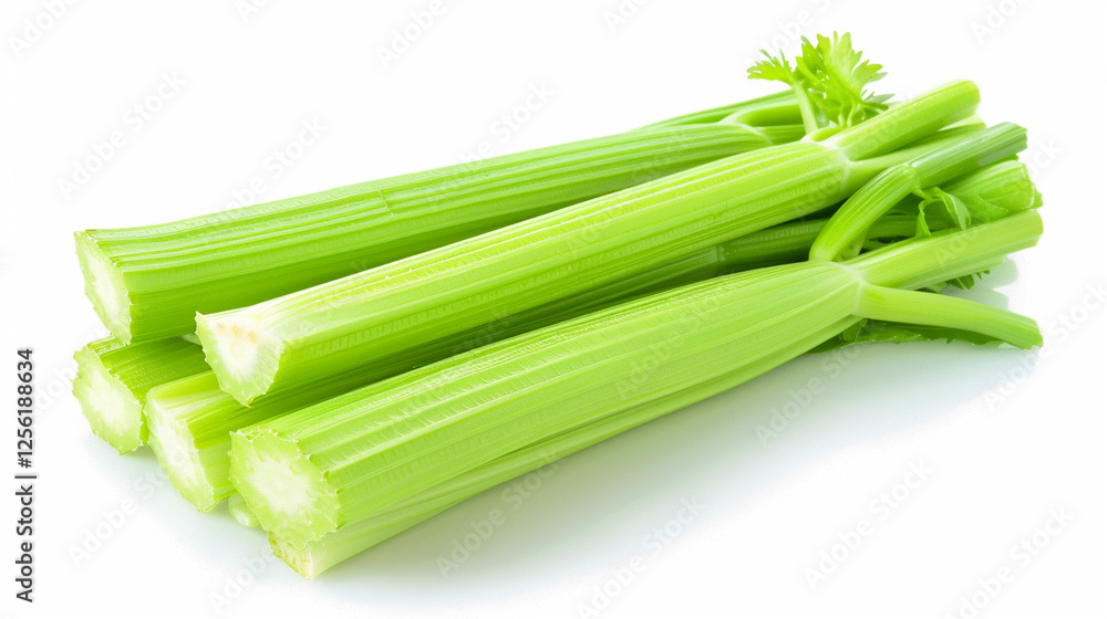 Celery on an isolated white background, object focused, png, stock image, hd quality, natural look, Celery on an isolated white background, object focused, png, stock image, hd quality, natural look,