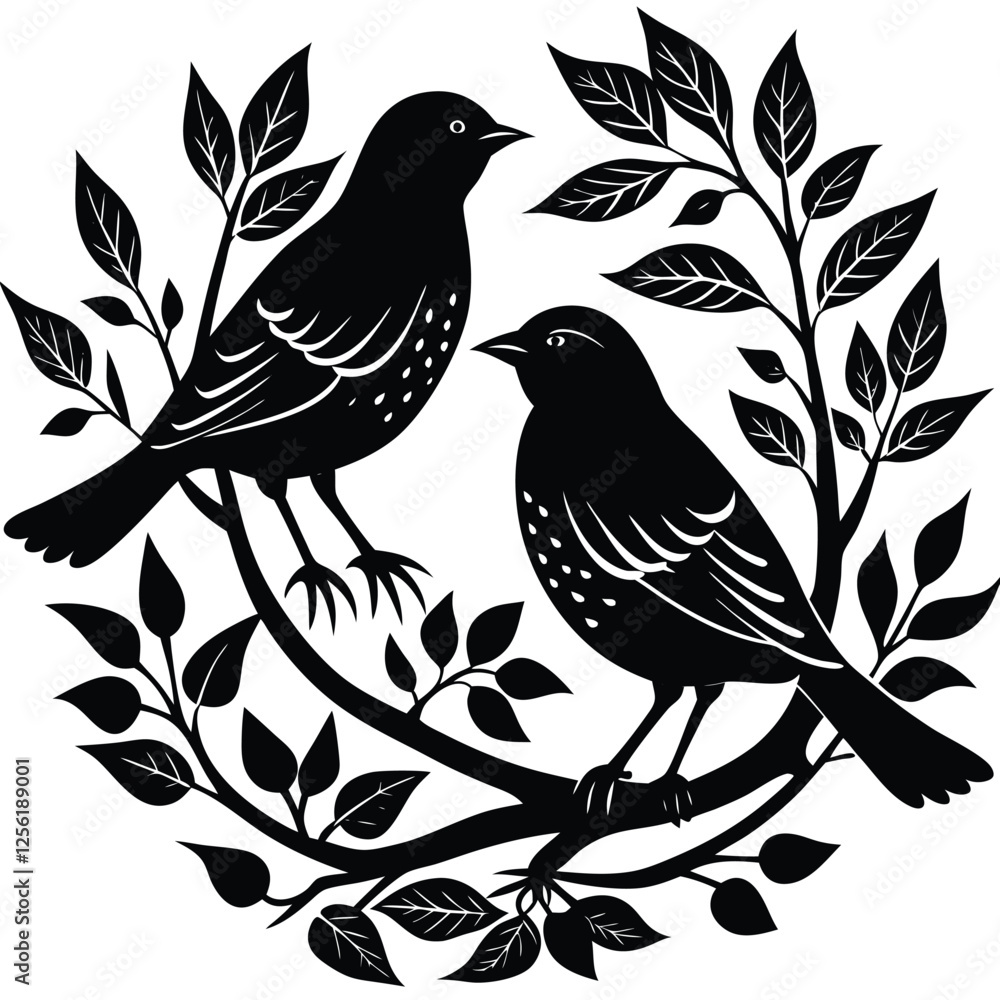 Birds and twigs Birds and twigs