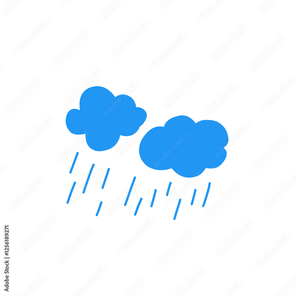 vector illustration of clouds with rain