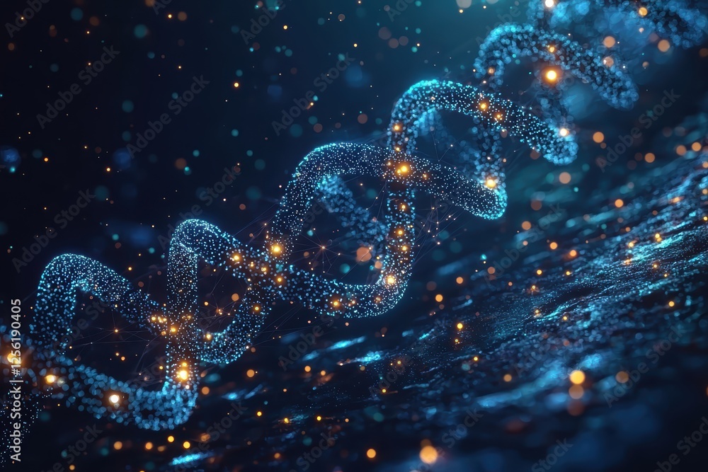 Illuminated abstract dna helix digital space 3d visualization scientific concept futuristic environment Illuminated abstract dna helix digital space 3d visualization scientific concept futuristic environment