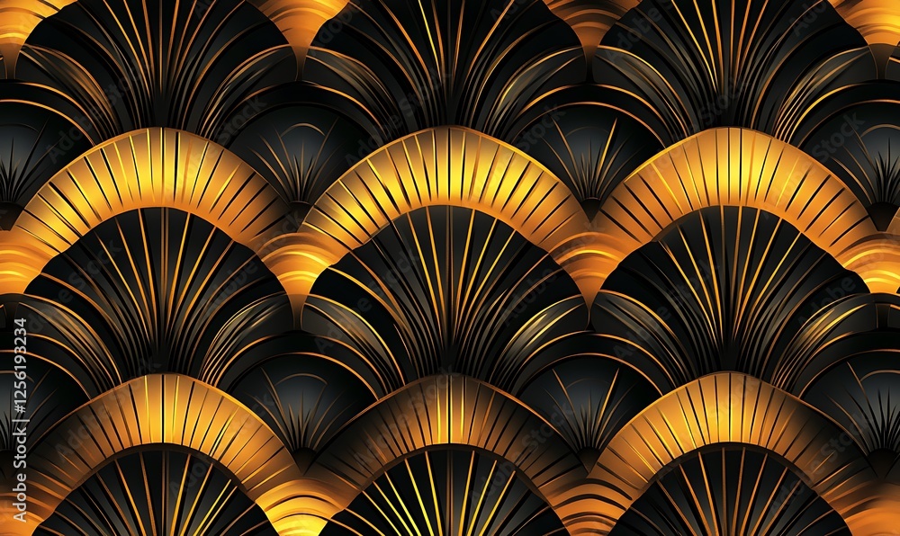 Abstract gold and black Art Deco pattern. Abstract gold and black Art Deco pattern.