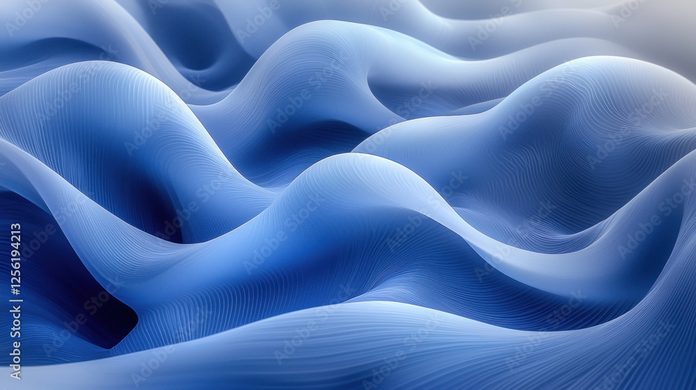 Obraz premium Abstract blue waves background, ideal for digital art and design projects