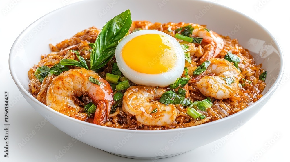 Spicy Shrimp Noodles with Soft Boiled Egg and Basil Spicy Shrimp Noodles with Soft Boiled Egg and Basil