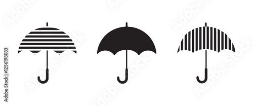 Umbrella vector silhouette on white background. Umbrella icon sign illustration design. umbrella in flat design style