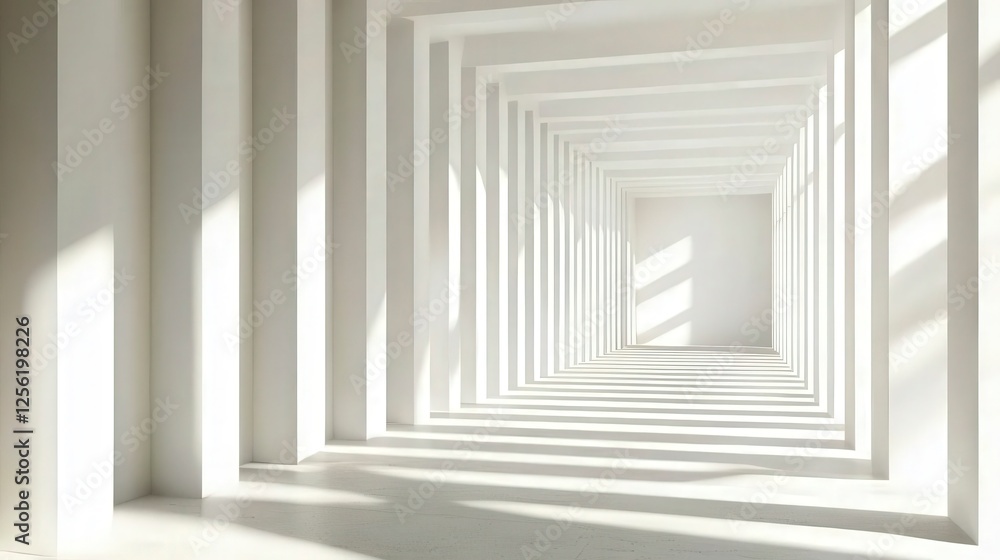 Fototapeta premium Sunlit White Corridor.
