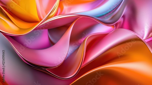 Wallpaper Mural A colorful, abstract image of a fabric with a pink and orange hue Torontodigital.ca