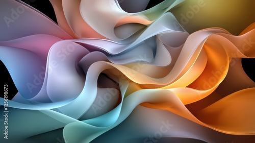 Wallpaper Mural A colorful, abstract painting of a wave made of paper Torontodigital.ca