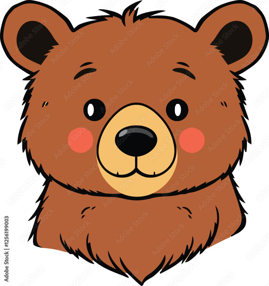 Obraz premium A detailed and vibrant vector illustration of a strong bear, showcasing its majestic form. Perfect for wildlife, nature, and outdoor-themed designs. The illustration captures the essence of the wild.