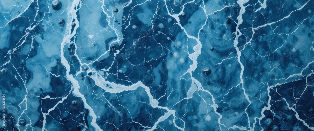 Fototapeta premium Close-up of a blue marble surface showcasing the intricate patterns and textures of jade stone