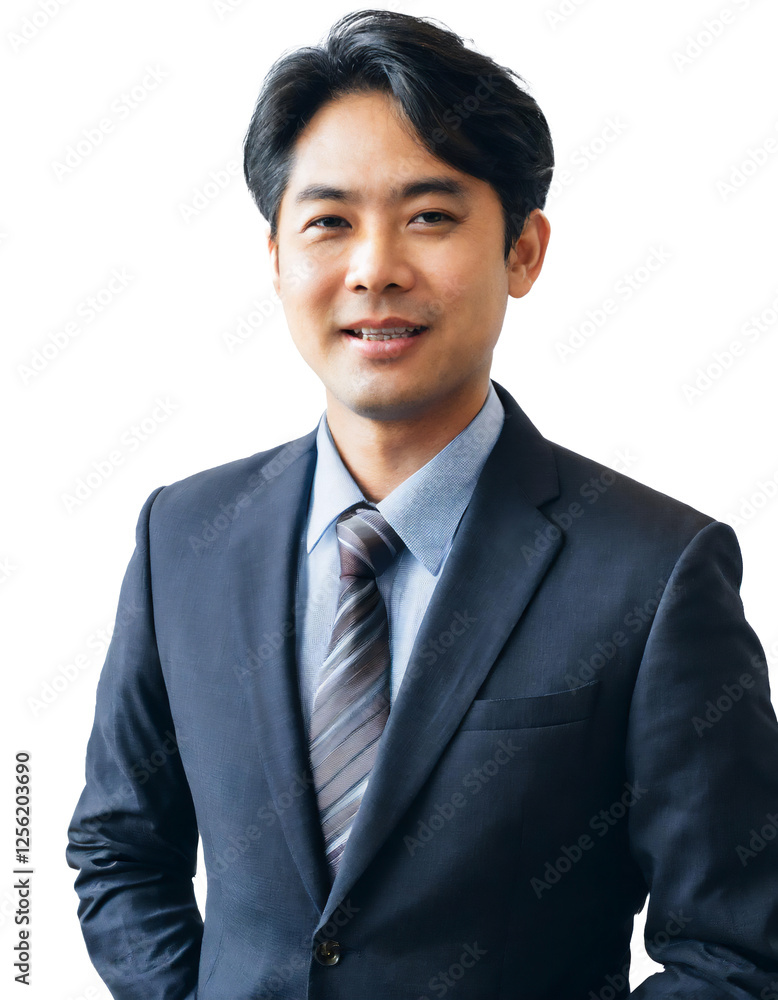 Portrait of only one Man. White Background. Portrait of only one Man. White Background.