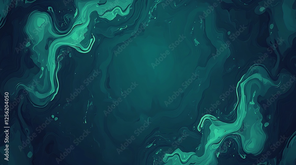 Obraz premium Teal abstract swirls, dark background, design