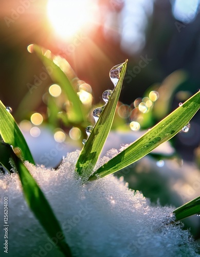 dew drops on a grass