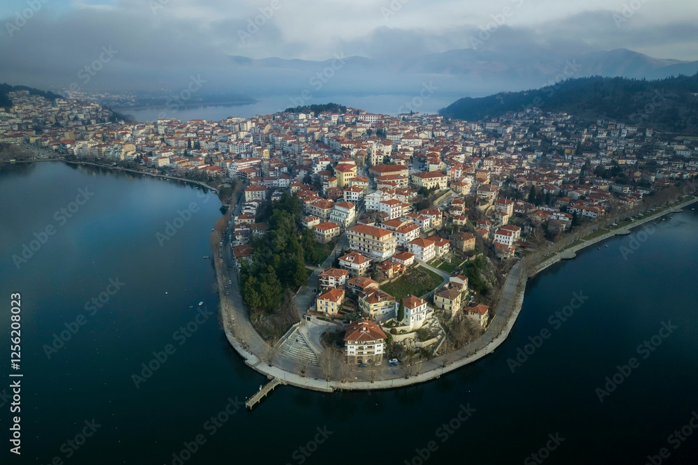 Obraz premium aerial view of Kastoria