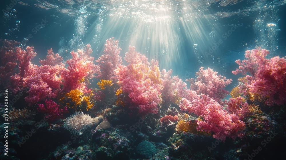 Fototapeta premium Stunning Underwater Coral Reef Scene
