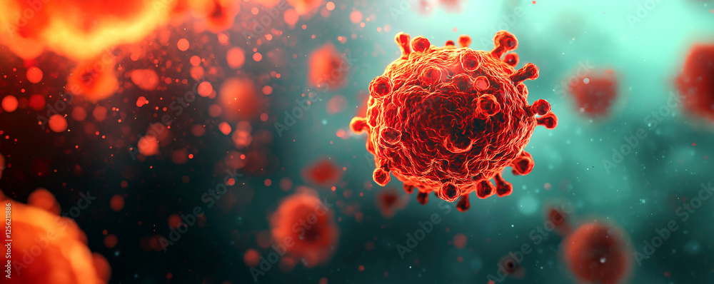 Natural Killer Cells Engulfing Tumor Cells in a Detailed Microscope View of Cancer Environment Natural Killer Cells Engulfing Tumor Cells in a Detailed Microscope View of Cancer Environment
