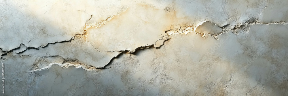 Obraz premium Venetian plaster with subtle marble effect and directional lighting creating shadows