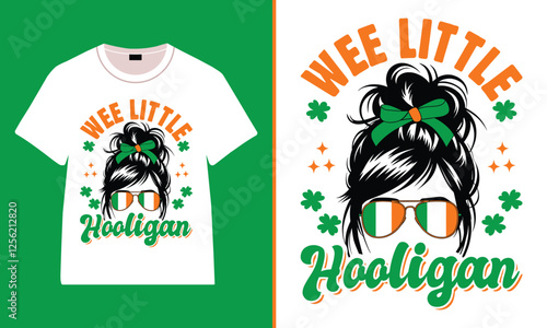 St. Patrick's day, Wee Little Hooligan T-shirt, Irish quote vector, Typography T-shirt