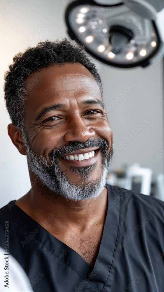 A cheerful healthcare professional is in focus
A cheerful healthcare professional is in focus
