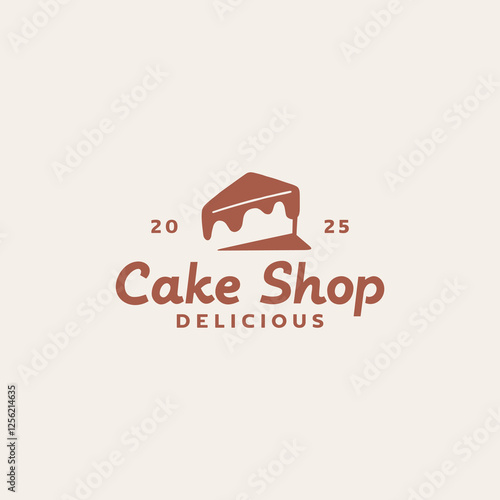 Minimalist hand drawn cake shop logo design