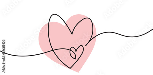heart shape line art. love continues line art vector eps10.