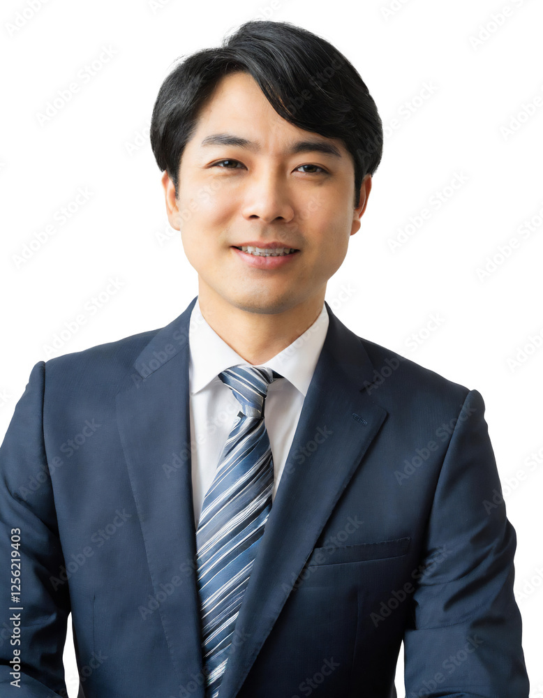 Portrait of only one Man. White Background. Portrait of only one Man. White Background.